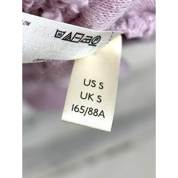 Free People Beach Women’s S Purple Rowan Henley Oversized Distressed Sweatshirt - Picture 6 of 6